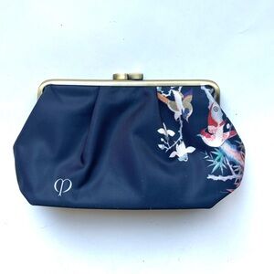 Clé de Peau Beauté Navy Satin Cosmetic Bag Frame Makeup Pouch Limited Edition